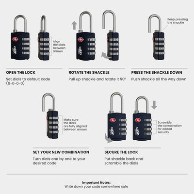 Cadenas de voyage TSA - <tc>Absolute Black</tc>